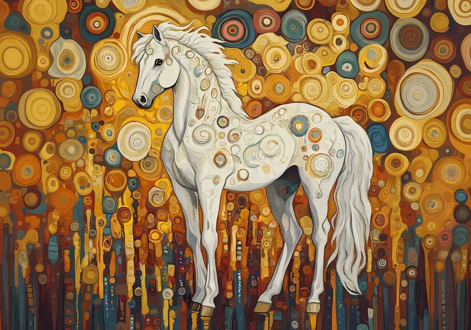 White Horse Gustav Style poster by Caeson