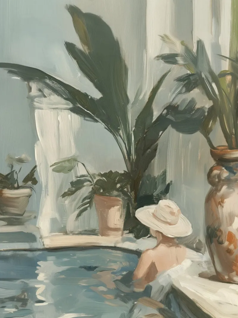 Benessere con cappello di paglia pellicola backlit da Carinaprint