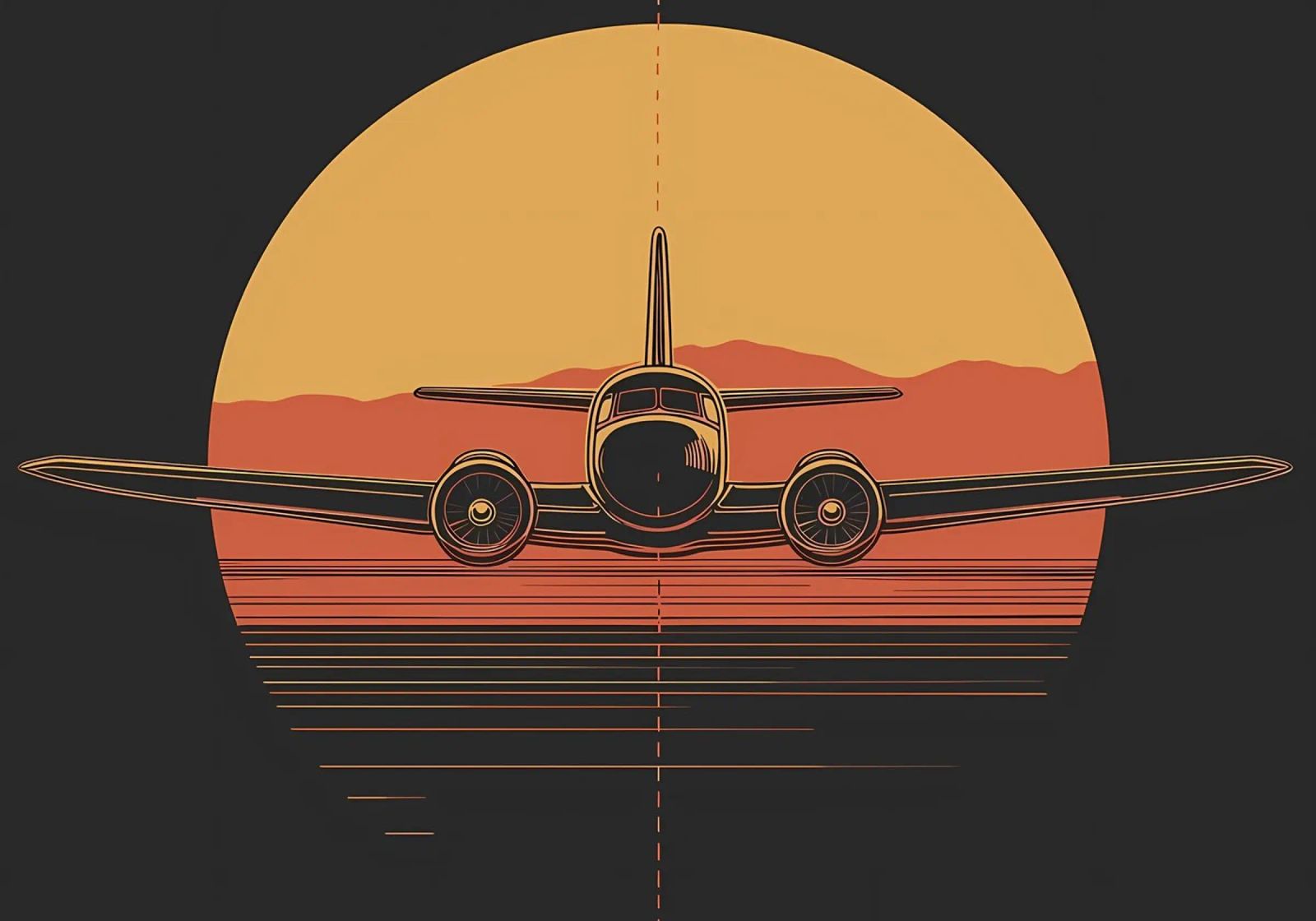 Airplane Sunset poster by Caeson