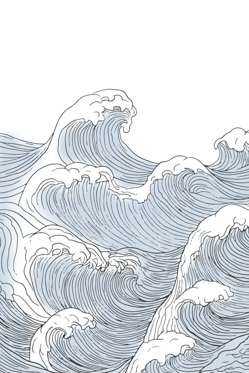 Illustration des vagues de l'océan plexiglas de Melloi Art Print