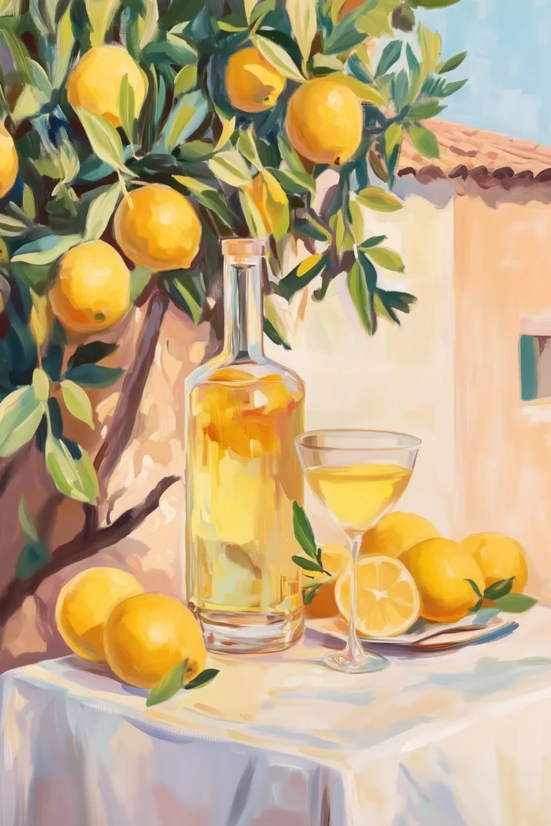 Cocktail di limoni con limoncello pellicola backlit da Melloi Art Print