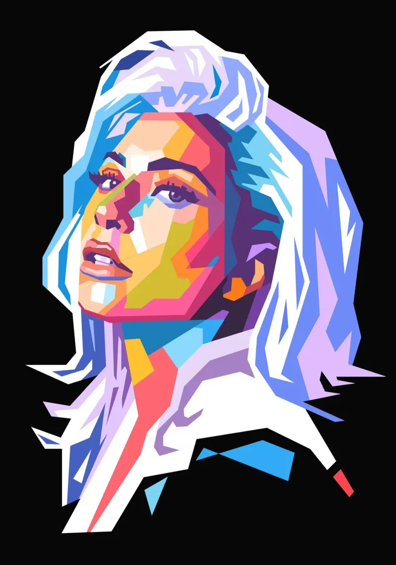 Lady Gaga pop art portrait backlit film by Hantamrata