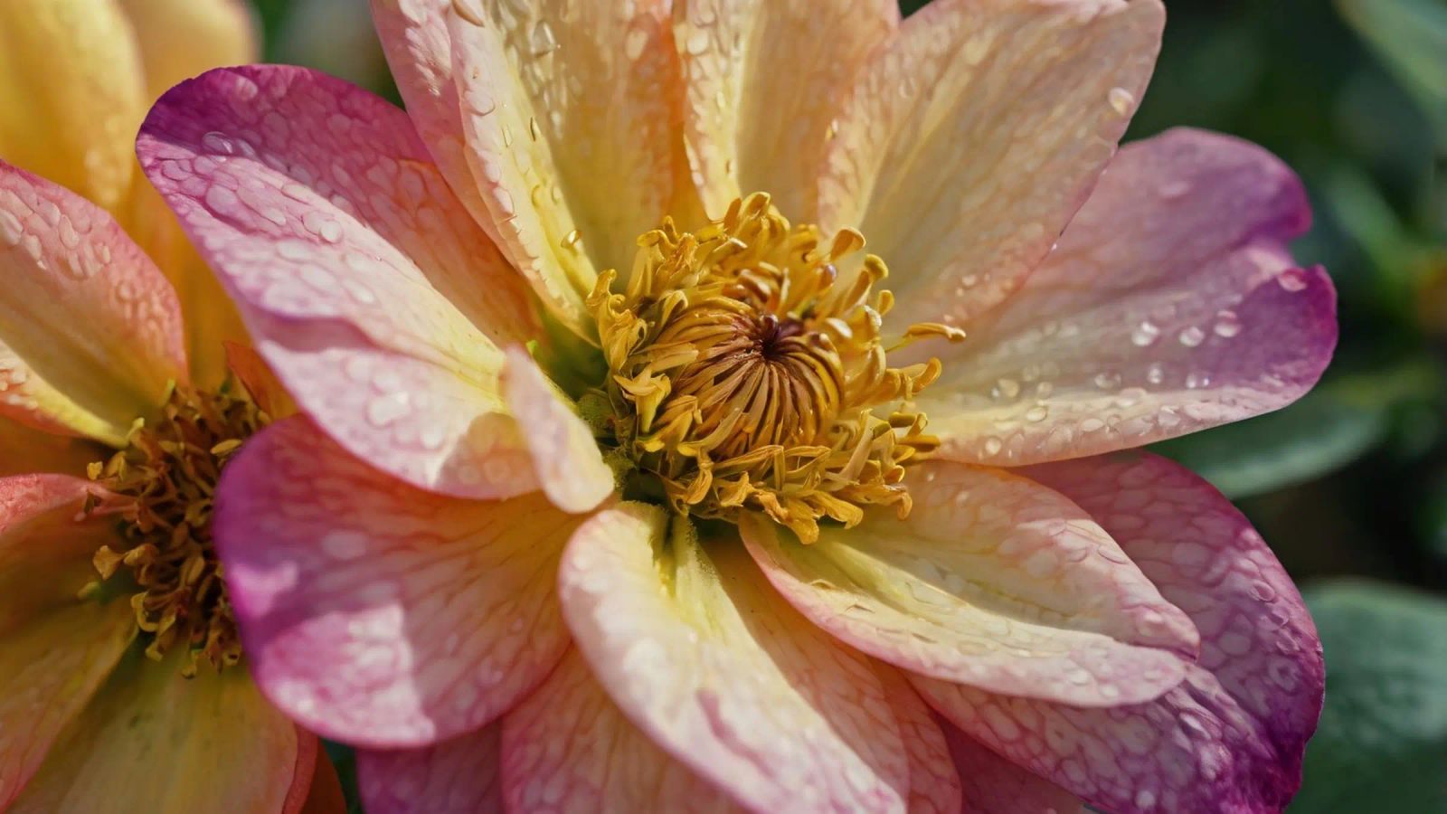 Vue rapprochée d'une fleur vibrante dans un jardin poster de DesignDoodle