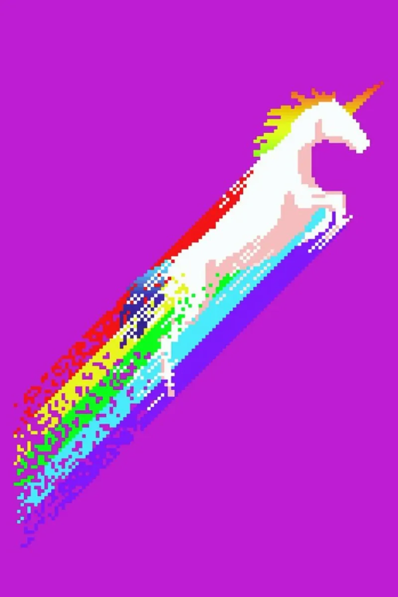 Pixel Unicorn alluminio dibond da Róbert Farkas