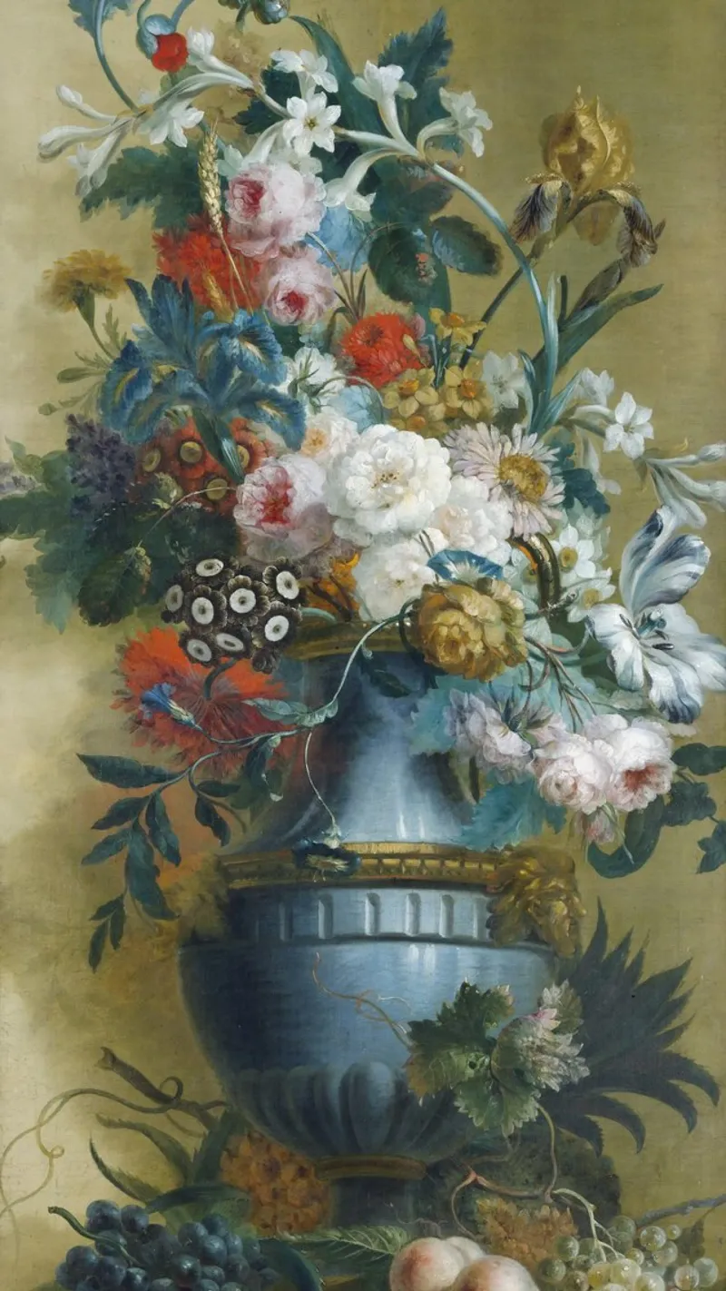 Flowers in A blue Vase Classical Painting Botanical pellicola backlit da Venus Art