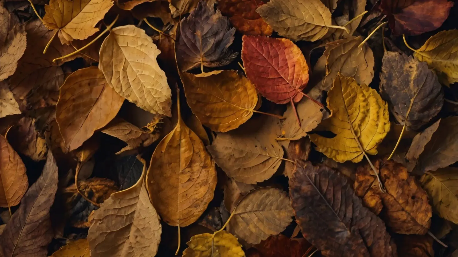 foglie d'autunno sparse a terra tela da DesignDoodle