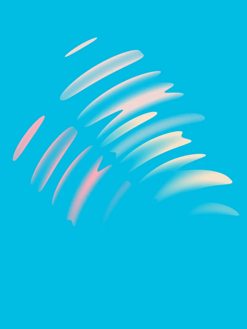 Disegno astratto di onde dinamiche in blu, bianco e rosa tela da Something for you