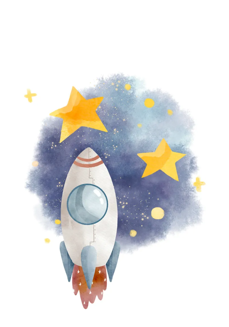 To the Stars poster con telaio in legno da KidzStudio