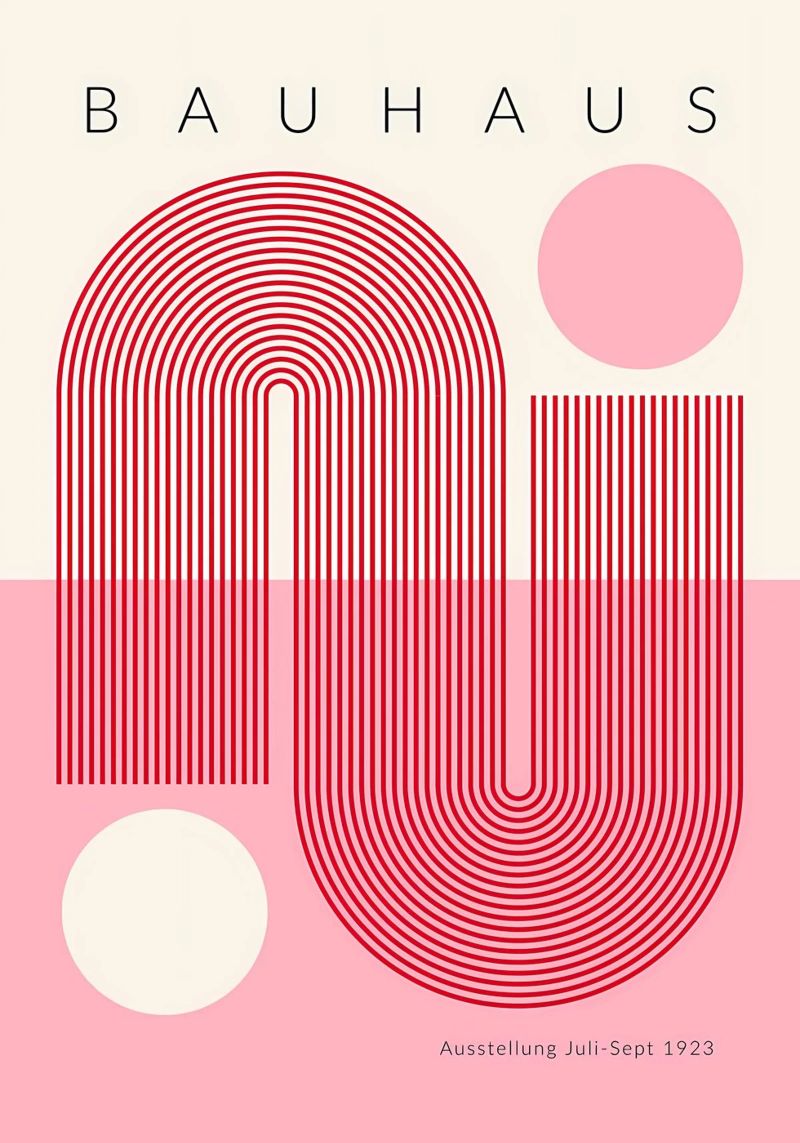BAUHAUS COMP ROT ROSA Poster von Karraker
