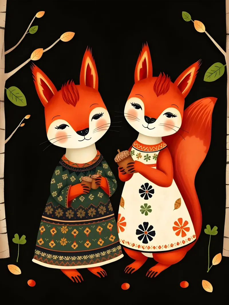 SQUIRREL FAMILY hahnemühle by COLLEEN CRAFTS