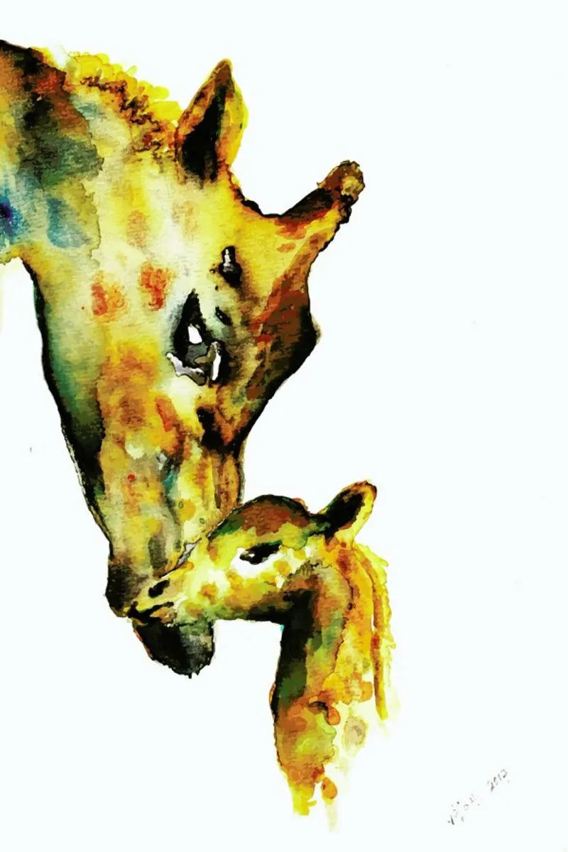 Giraffes pellicola backlit da Larissa van der Laan