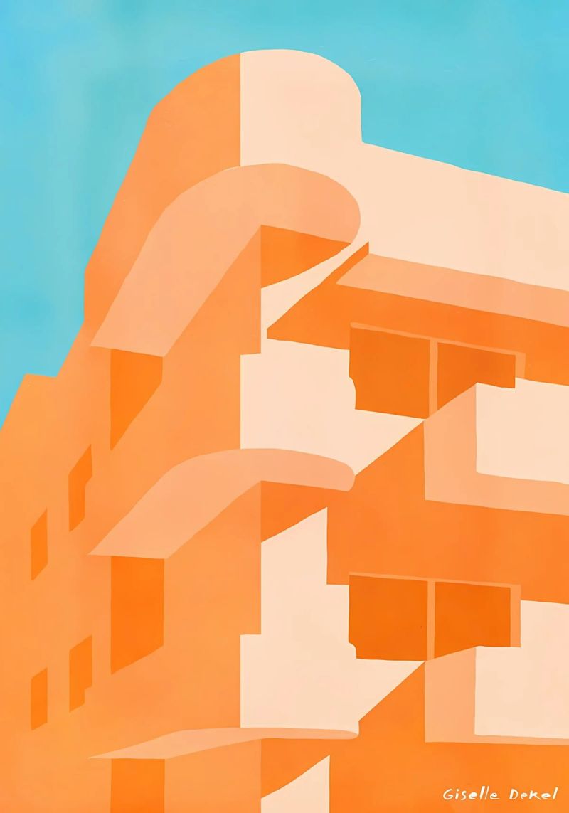 Orange Bauhaus poster de Karraker