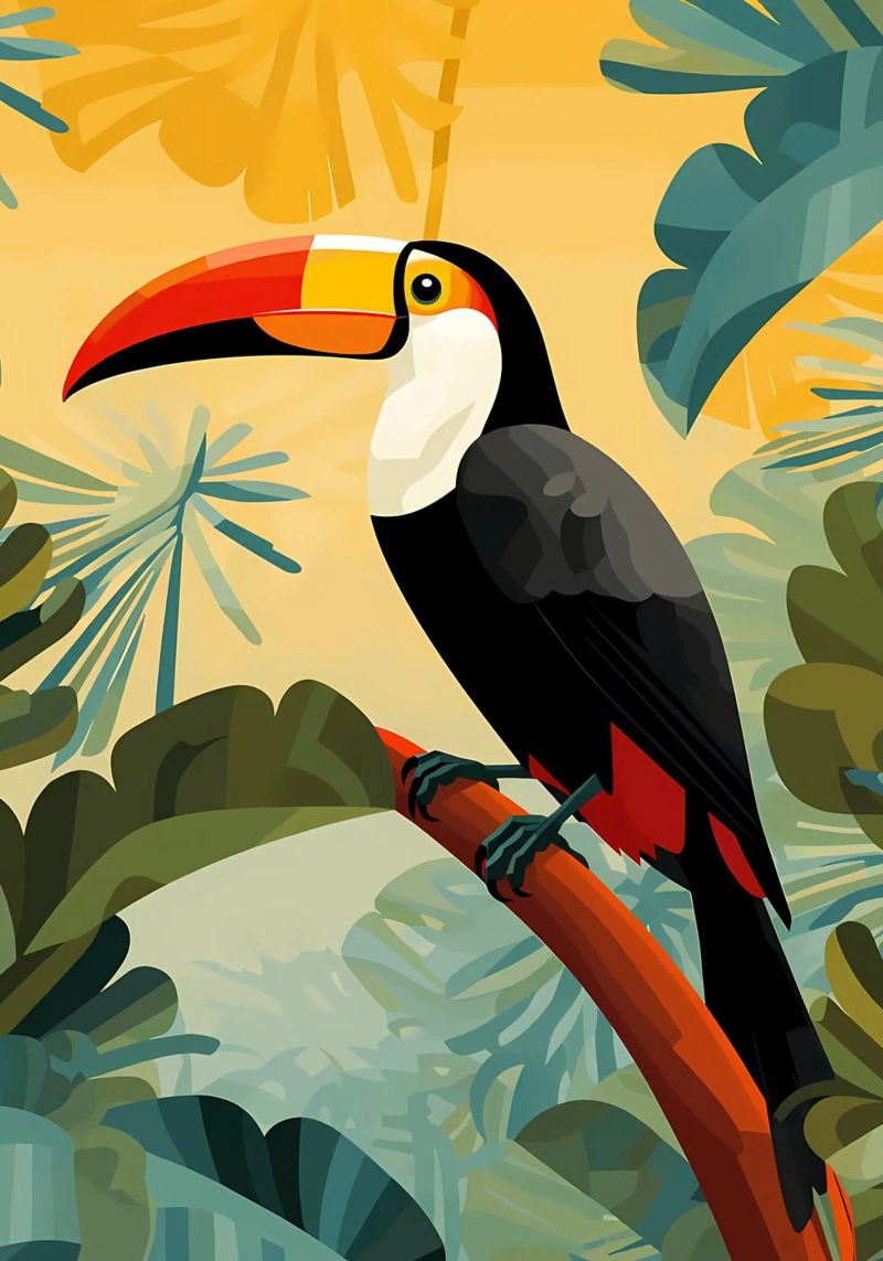 Tucano nella giungla tropicale poster da Karraker