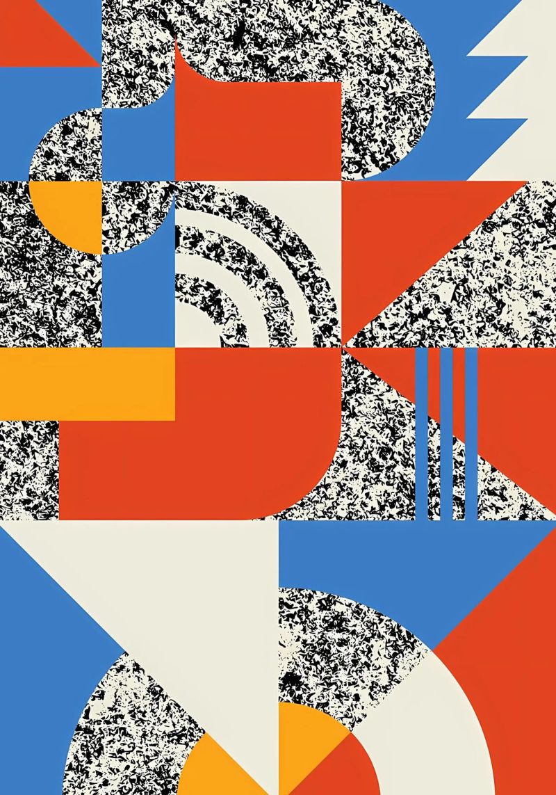 Collage Bauhaus du milieu du siècle poster de Iracheta