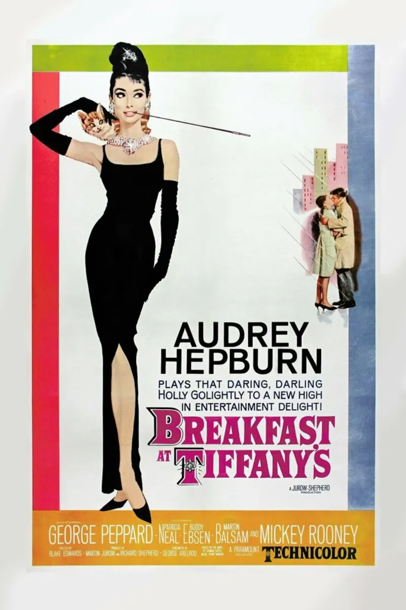 ‘Breakfast at Tiffany’s’ Retro Movie Poster poster with plastic frame by Gallery Print and Art Limited