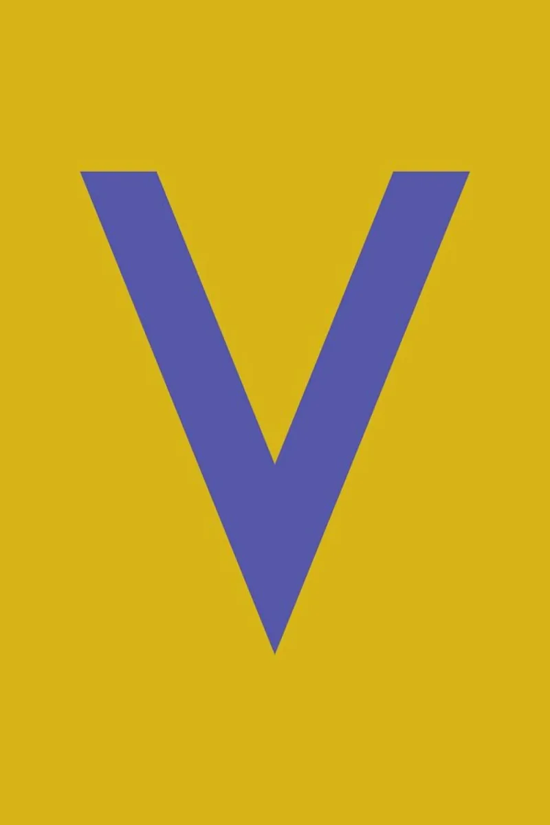 Yellow Letter V canvas by Studio One