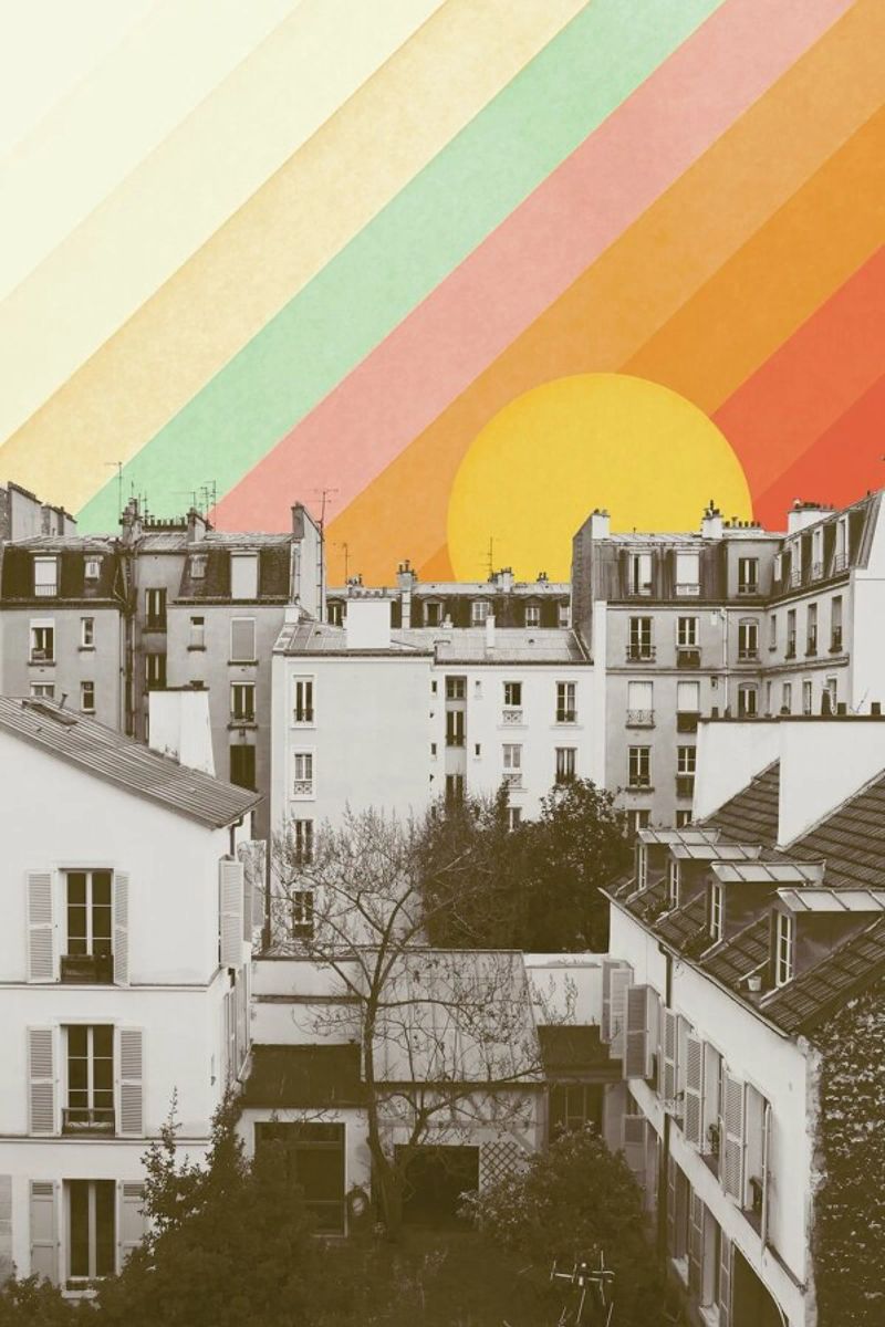 Rainbow Sky Above Paris poster de Florent Bodart