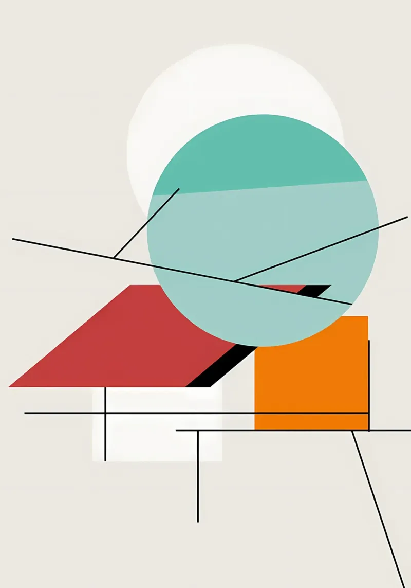 Cerchi e linee Bauhaus plexiglass da Karraker