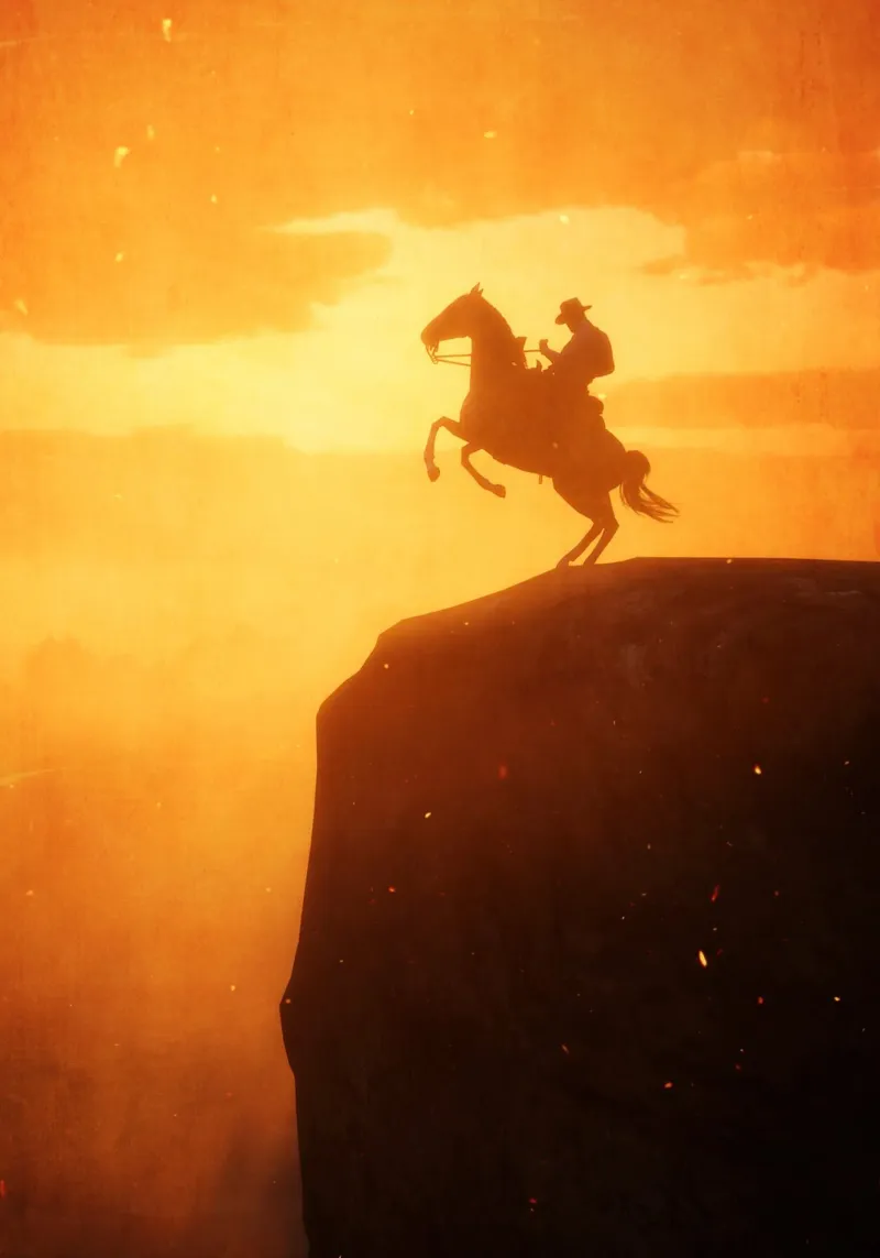 Cowboy on Cliff pellicola backlit da nabakumov