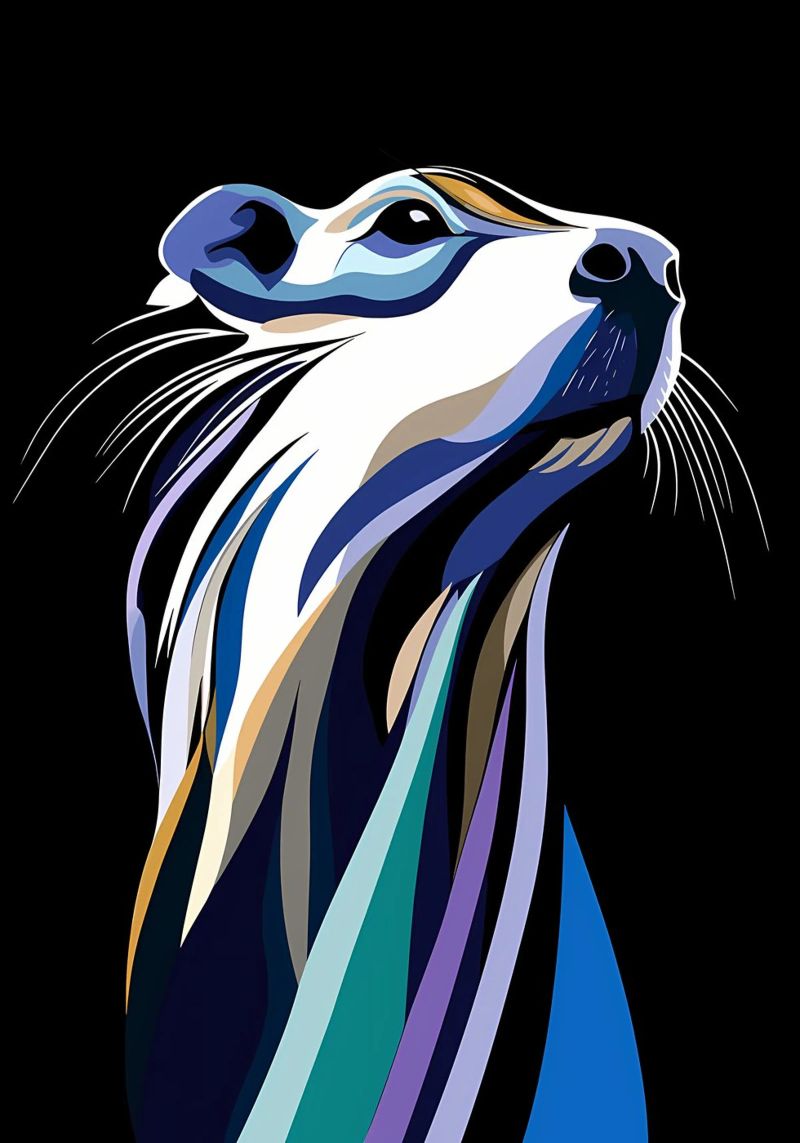Ritratto astratto di animale poster da Karraker