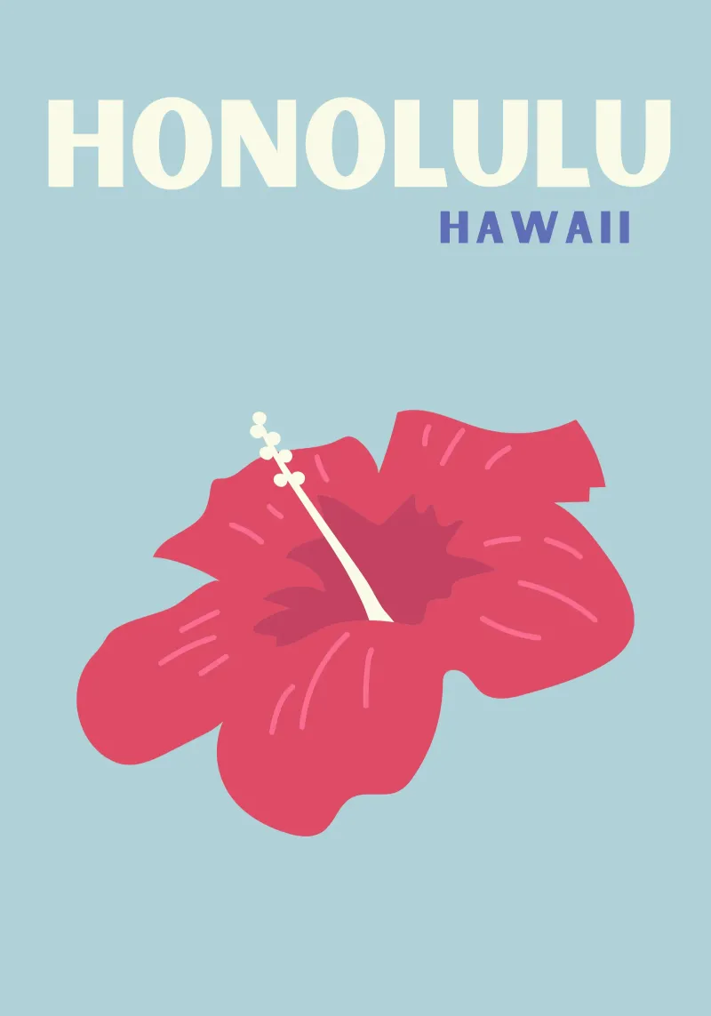 Honolulu Glow poster con telaio in plastica da SMPLE