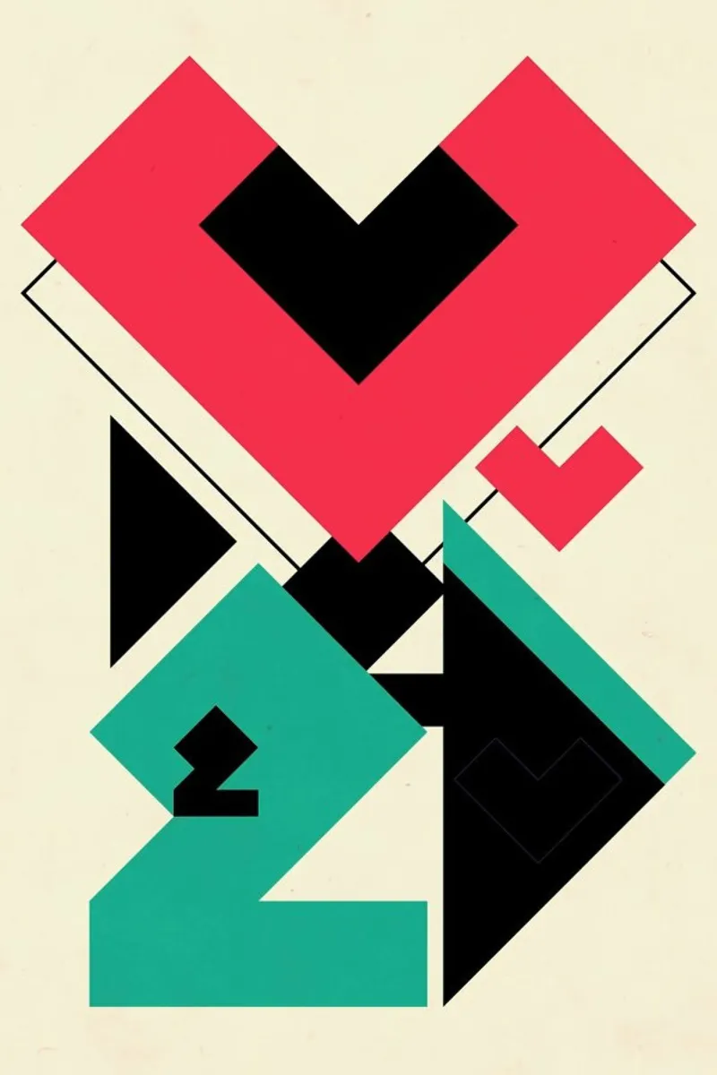 Love 2 play poster con telaio in legno da Yetiland