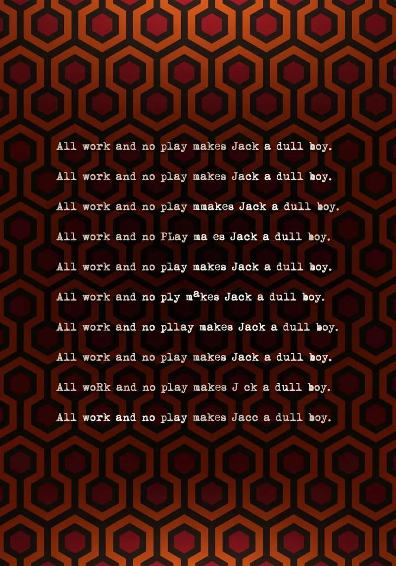 The Shining Writing poster con telaio in plastica da nabakumov