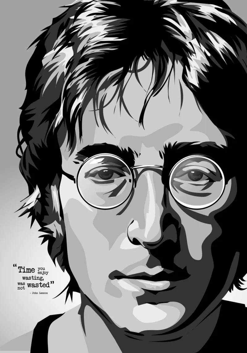 John Lennon Quote poster con telaio in legno da nabakumov