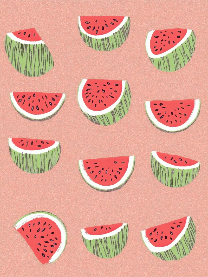 Poster pop art sull'anguria - Cucina fresca e succosa Summer Vibes pellicola backlit da Kaji