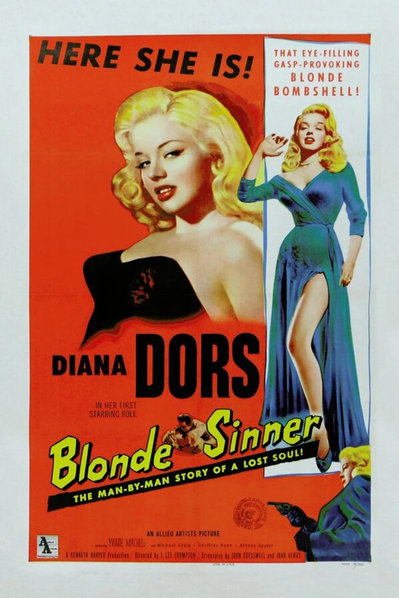 ‘Blonde Sinner’ Retro Movie Poster poster de Gallery Print and Art Limited