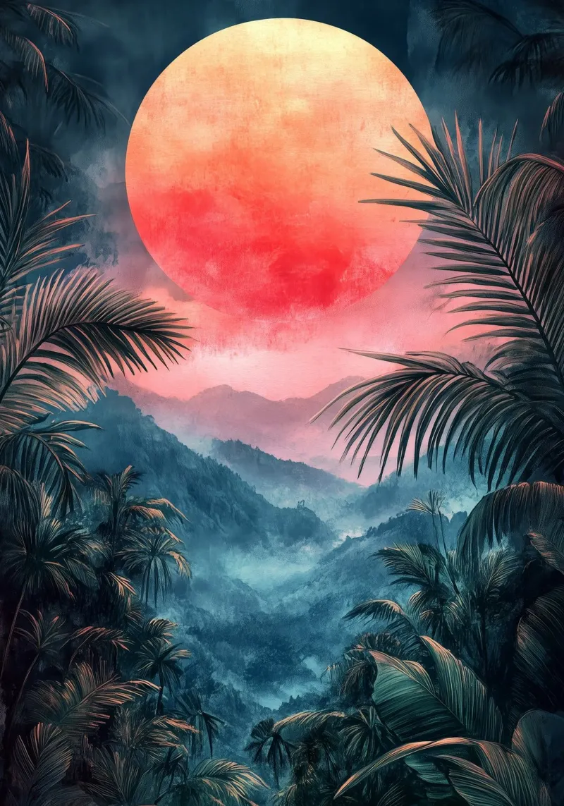 Paesaggio tropicale carta hahnemühle da Justyna Jaszke JBJart