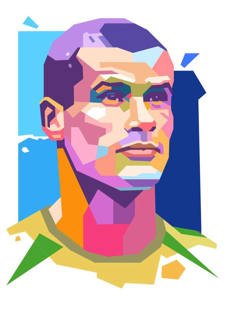 Rivaldo Pop Art Porträt Poster von Hantamrata