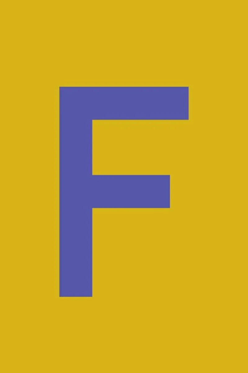 Yellow Letter F hahnemühle by Studio One