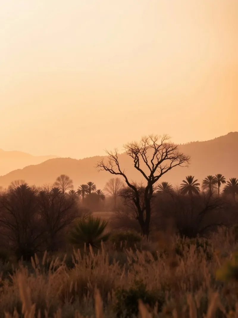 Paysage serein au coucher du soleil mettant en valeur un arbre isolé film rétro-éclairé de DesignDoodle