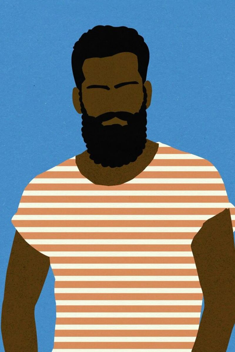 Man with Striped Shirt poster van Rosi Feist