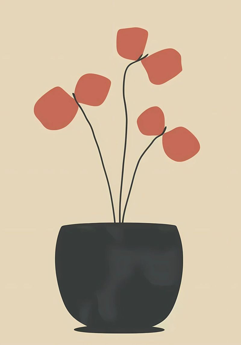 Peinture végétale minimaliste poster de Karraker