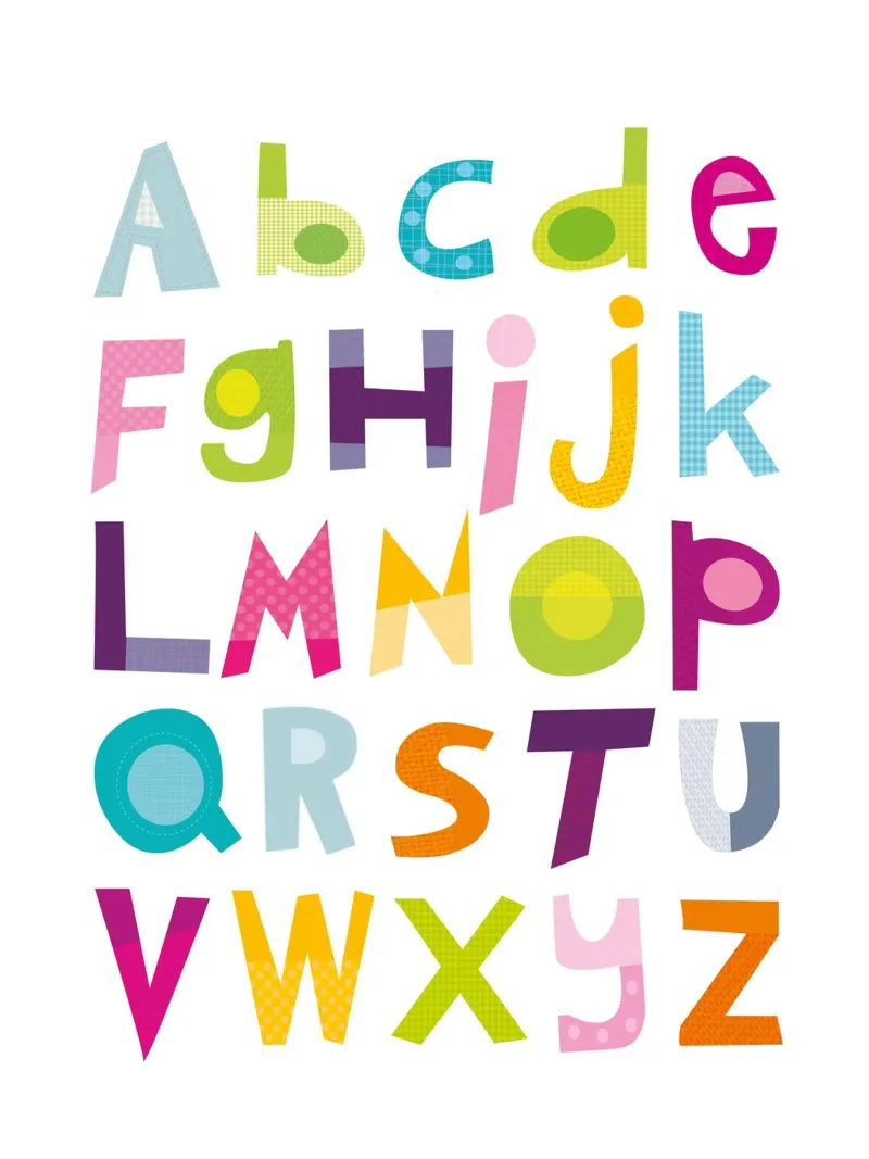 Colourful Alphabet canvas by JaySan Studio