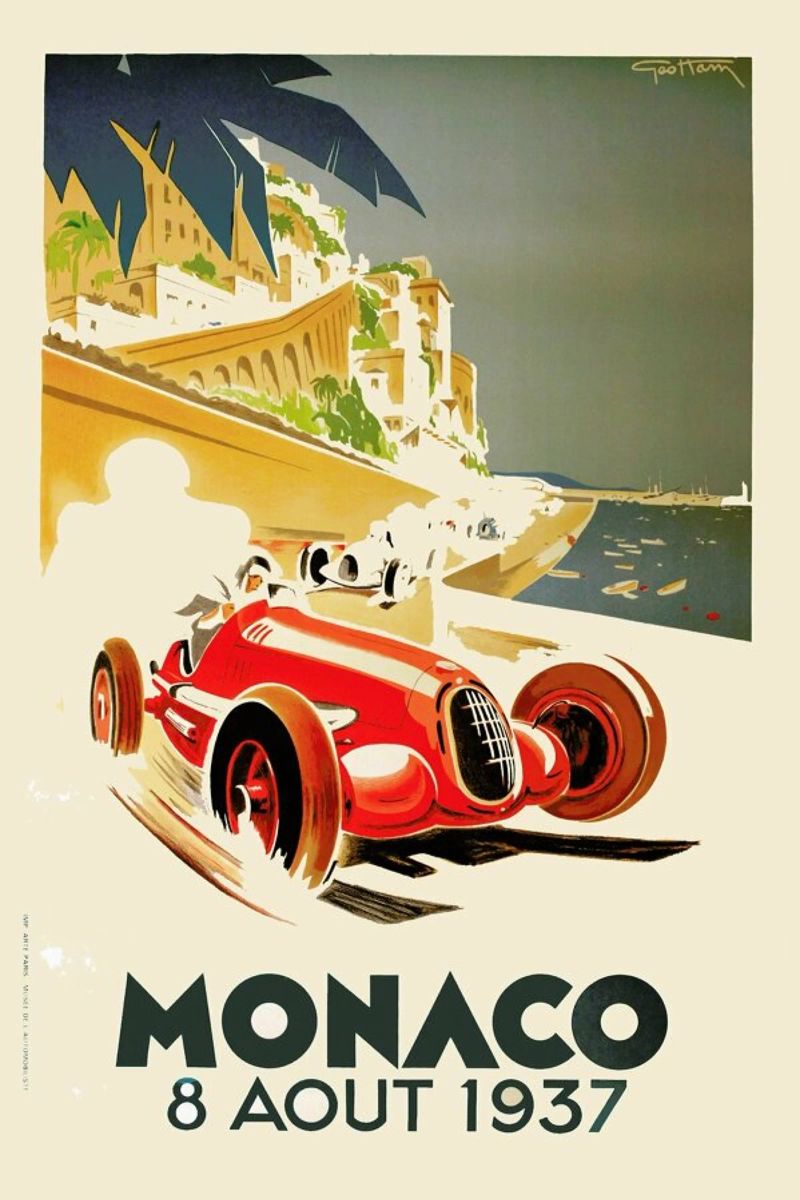 Vintage Monaco 8 August 1937 poster by Gallery Print and Art Limited