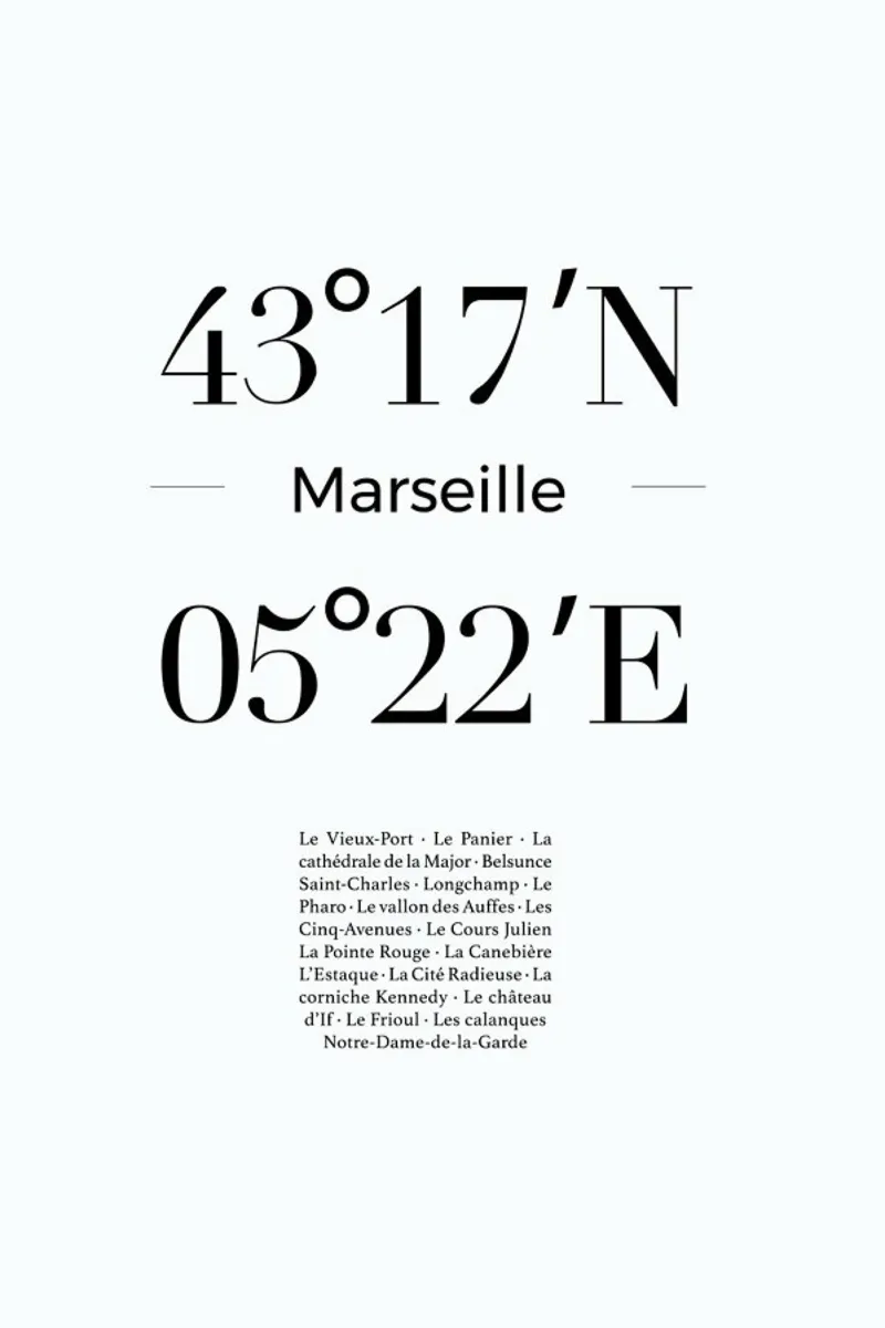 Marseille poster with plastic frame by Studio One