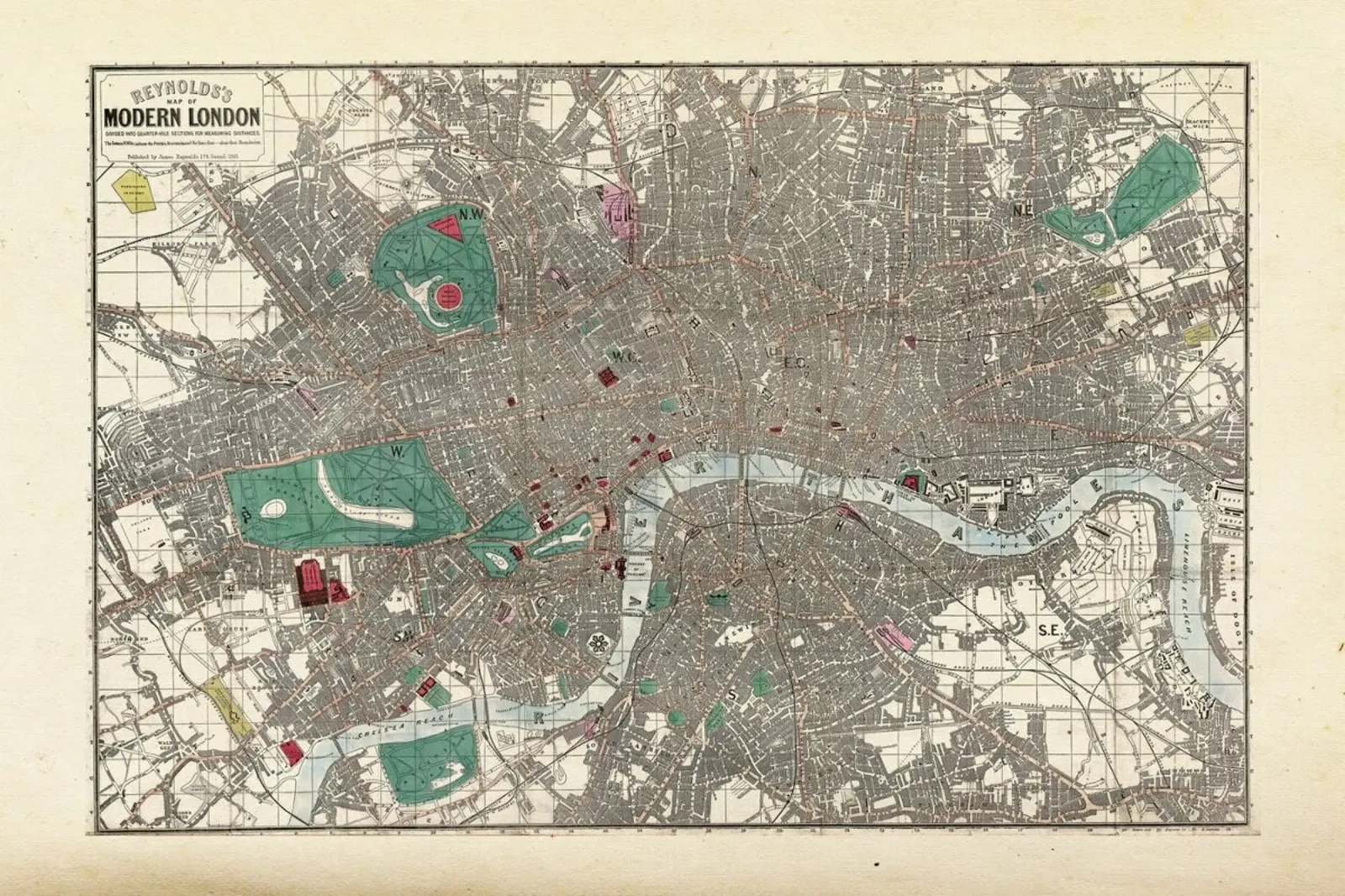 Pocket Map Of London, England poster da Artokoloro Quint Lox Ltd
