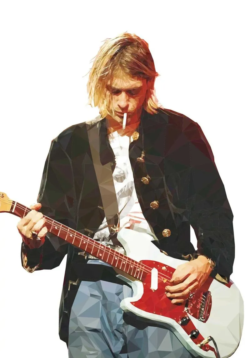 Kurt Cobain Play Guitar and Smoking pellicola backlit da avissta