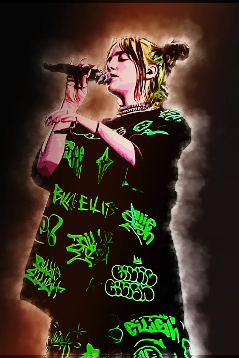 Art of Billie Eilish forex plate by neonartroom