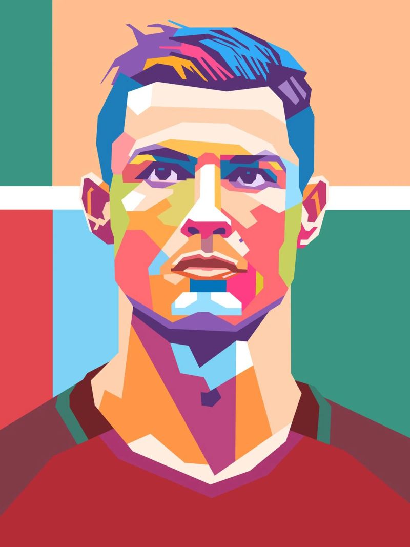 Christiano Ronaldo Pop-Art-Porträt Poster von Hantamrata