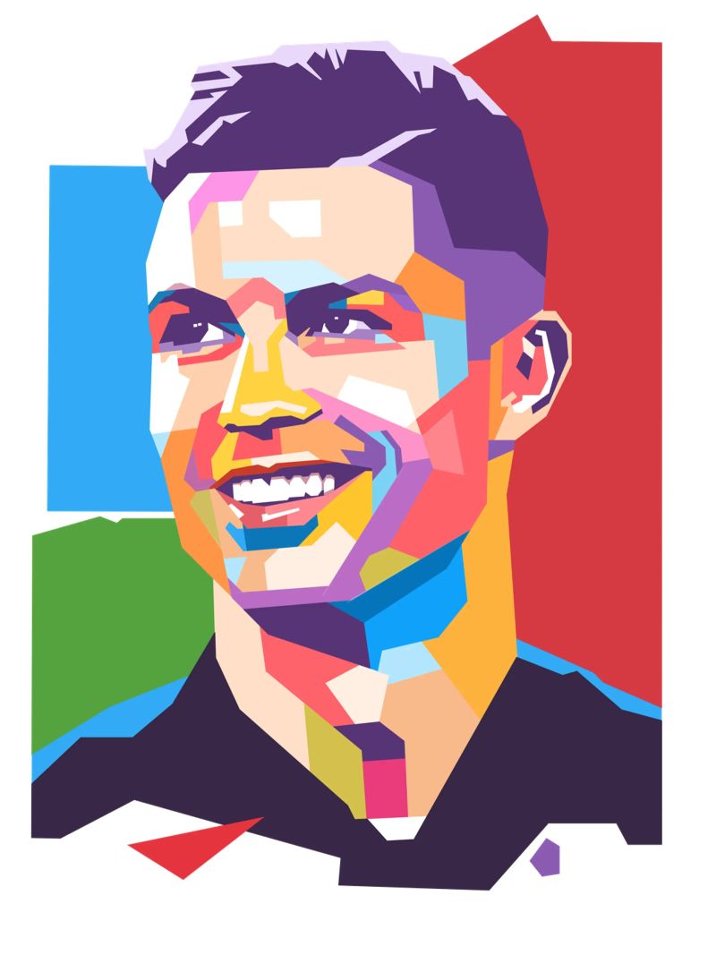 Christiano Ronaldo WPAP Kunststil Poster von Hantamrata