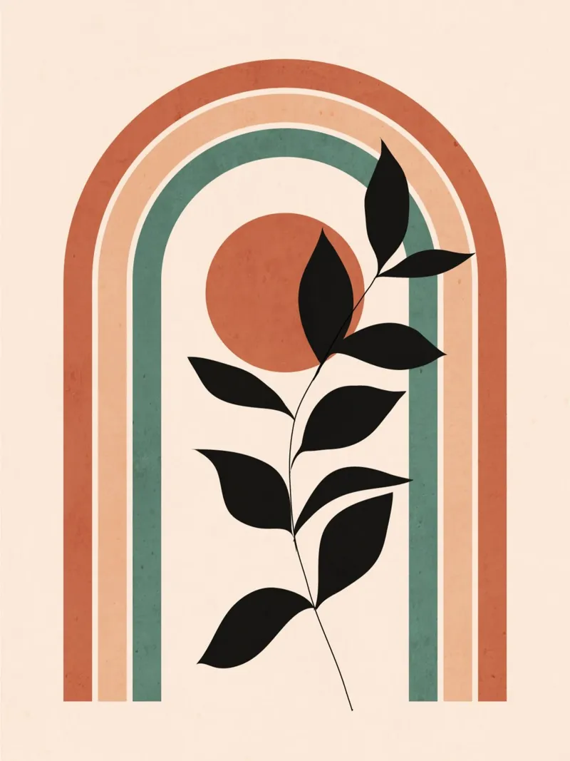 Abstrakte Kunst Minimal Pflanze 011 Poster von ThingDesign