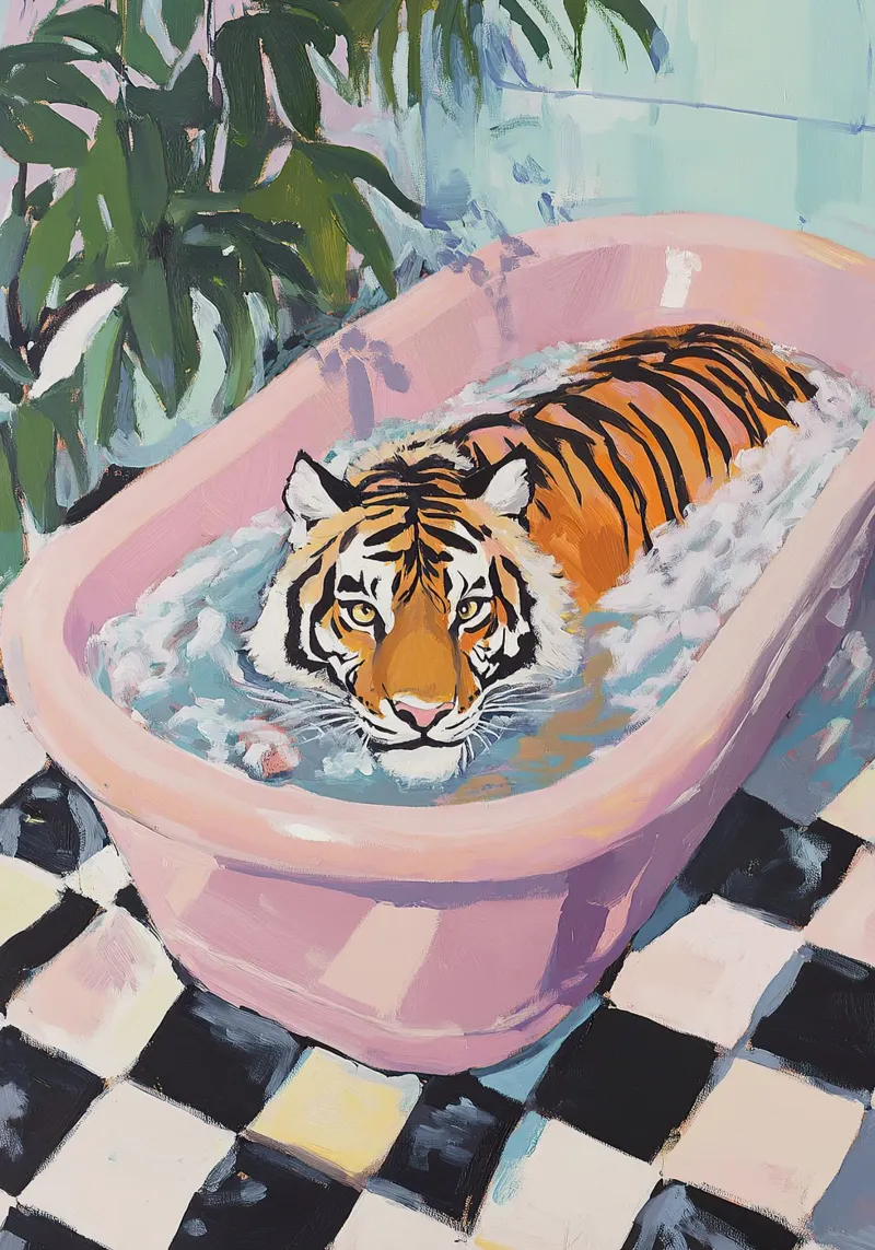 La tigre in bagno pellicola backlit da Nikis Art Studio