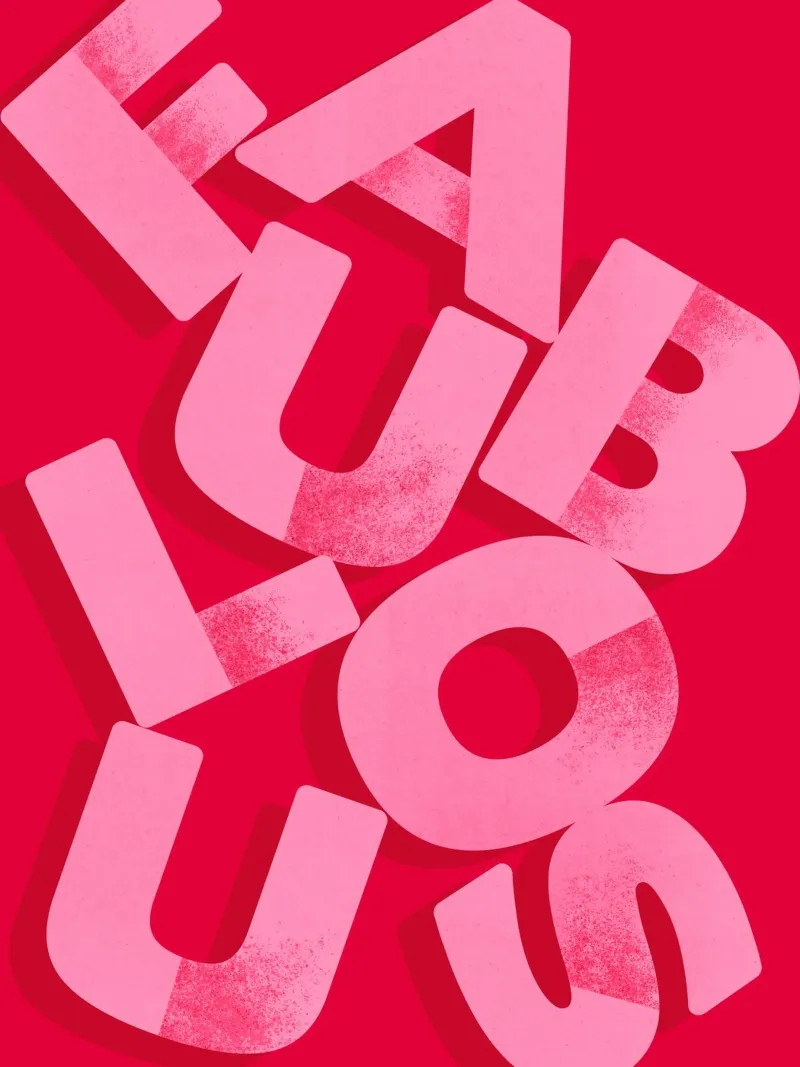 Fabulous Pink Typography on Red Background canvas by showmemars