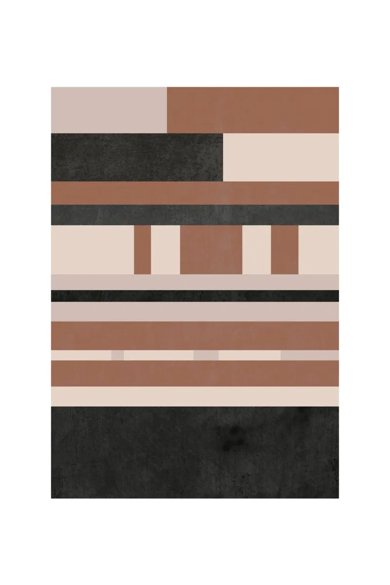 Astratto geometrico dai toni terrosi alluminio dibond da Melloi Art Print