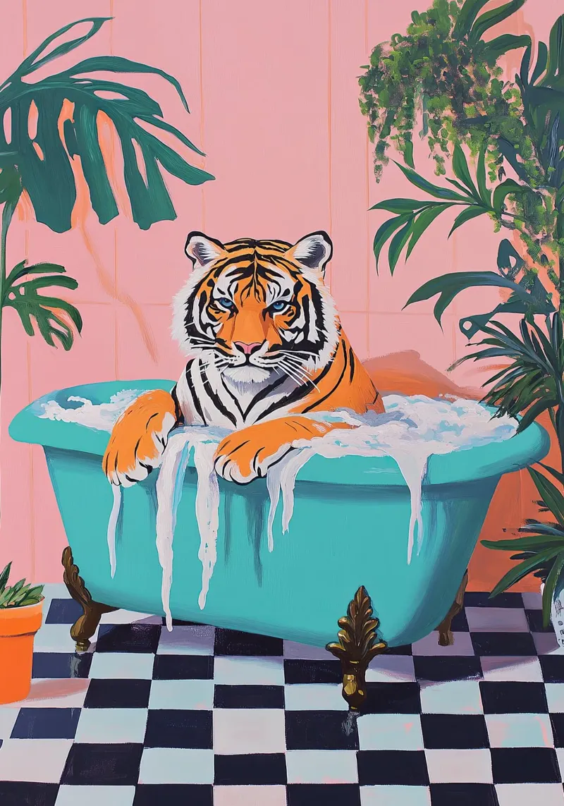 La tigre in bagno pellicola backlit da Nikis Art Studio
