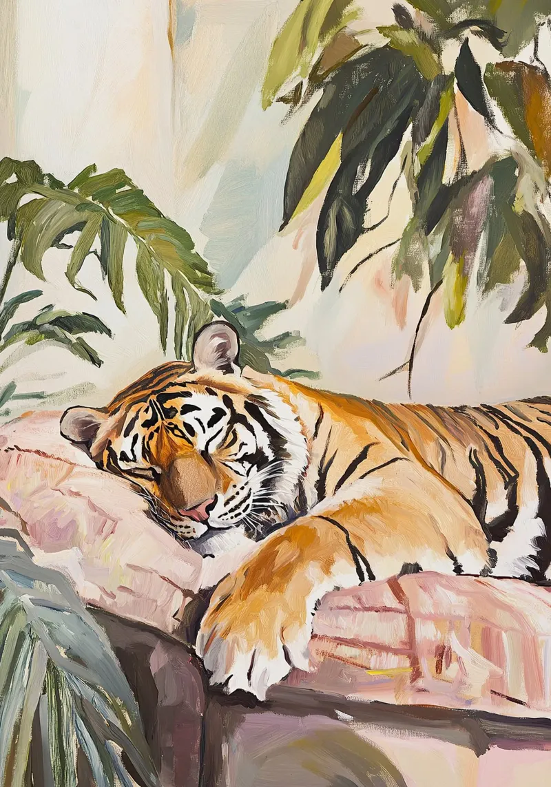 Le tigre dort alu dibond de Nikis Art Studio